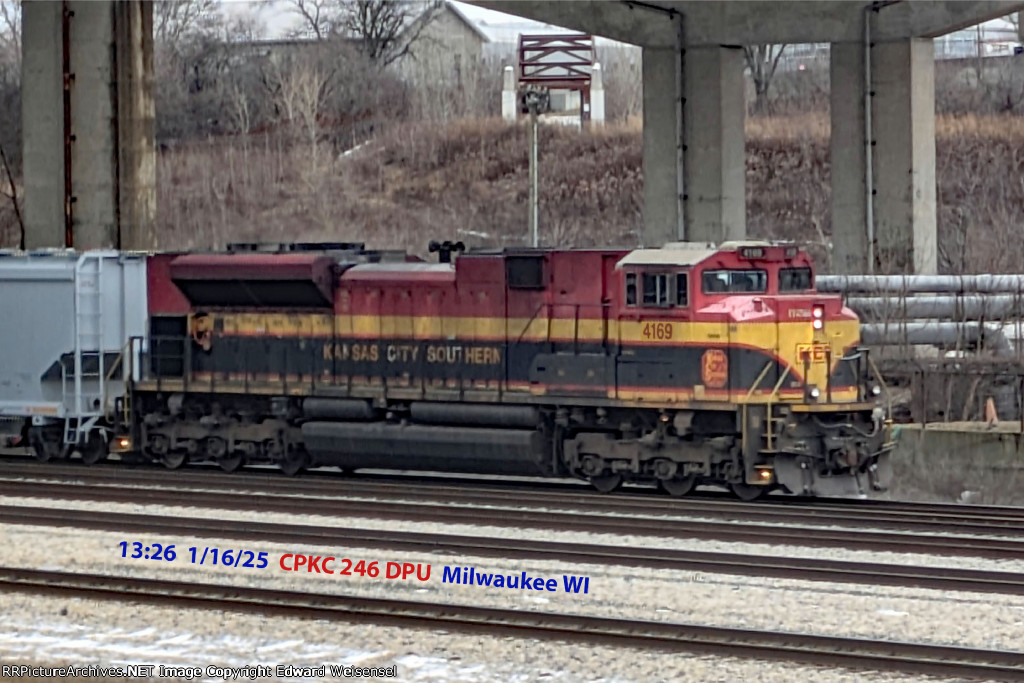 CPKC 246 dpu beneath the 27th St viaduct